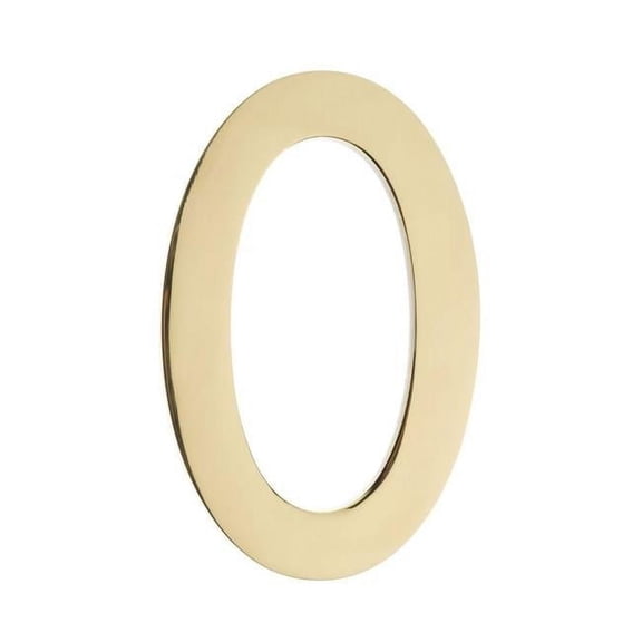 Architectural Mailboxes 3585PB-0 House Number 0, Polished Brass - 5 in.