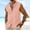 Pink#01, variant on Handshe Men's Hawaiian Sleeveless Solid Color Linen Lapel Beach Shirt - Casual Sleeveless Jacket/Coat