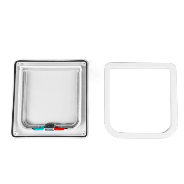 Interior Exterior Cat Door, Cat Flap Door Burr Free Lockable for Window