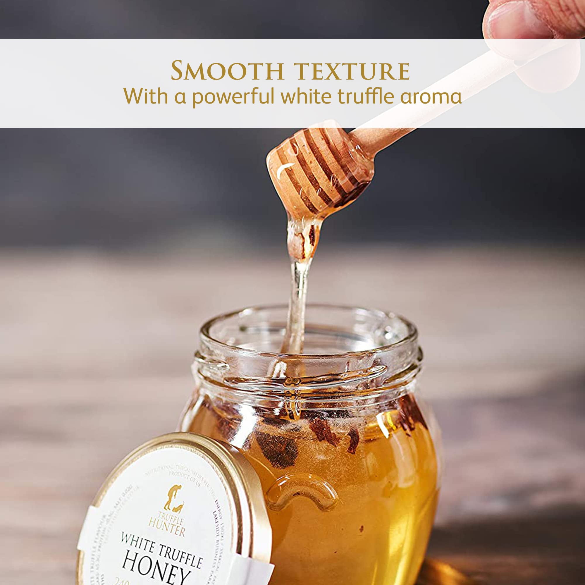 White Spring and Winter Truffle Honey - 4.58 oz (130g) Italian Truffle Mushroom and Wildflower Honey