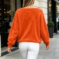 thumbnail image 5 of AKOEE Fuzzy Sweatshirts Off The Shoulder Pullover Long Sleeve Tops for Women Casual Loose Plush Sweaters (XL, Orange), 5 of 8