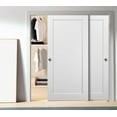 thumbnail image 3 of Sliding Closet Bypass Doors 84 x 80 with hardware | Quadro 4111 White Silk | Sturdy Top Mount Rails Moldings Trims Set | Kitchen Wooden Solid Bedroom Wardrobe Doors, 3 of 6