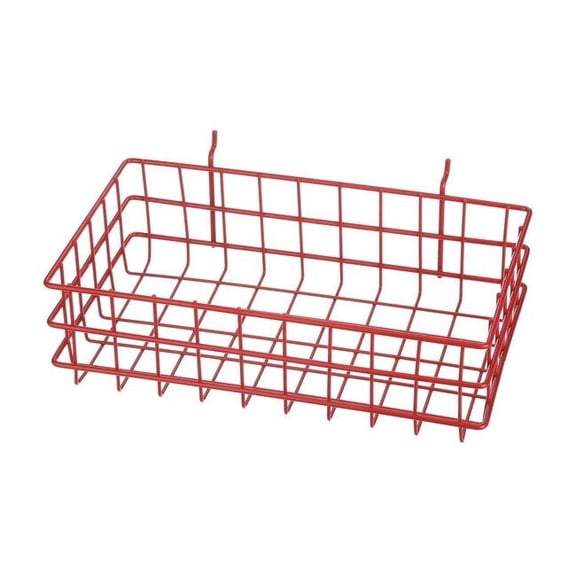 Marlin Steel Wire Products Rectangular Storage Basket, Steel, Red 923-05