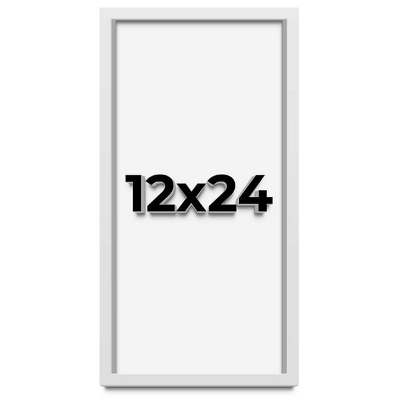 12x24 Shadow Box Frame White | 1 Inches Deep Real Wood Contemporary Shadowbox Display Frame | UV