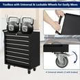 thumbnail image 3 of AKDSteel 7-Drawer Rolling Tool Chest, 24 Inch Heavy Duty Lockable Tool Cabinet with Wheels, Professional Garage Workshop Storage Organizer for Home and Industrial Use, 3 of 7