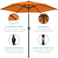 thumbnail image 6 of Best Choice Products 7.5ft Heavy-Duty Outdoor Market Patio Umbrella w/ Push Button Tilt, Easy Crank - Orange, 6 of 8