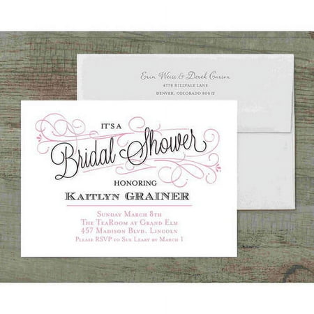 Classic Script Deluxe Bridal Shower Invitation