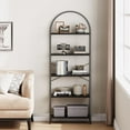 thumbnail image 2 of Huloretions 5-Tier Bookshelf Wood Storage Shelves with Metal Frame Arched Bookshelf, 2 of 8