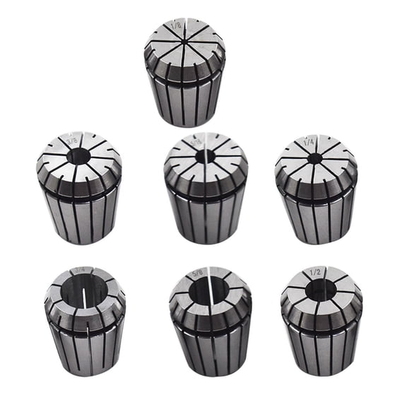 Handdo 7Pcs Carbon Steel ER32 Spring Collet Set 1/8 - 3/4 Inch Fit for CNC Milling Lathe Tool and Engraving Machine
