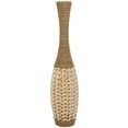thumbnail image 5 of DecMode Wood/Bamboo Bohemian Curved Round Slender Decorative Vase 7"W x 40"H, with Light Brown Woven Bamboo Strips and Coiled Brown Woven Rope, 5 of 7