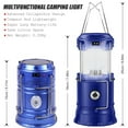 thumbnail image 3 of 4 Pack Solar USB Rechargeable Power Brightest COB LED Camping Lantern , Charging for Android, Waterproof Collapsible Emergency LED Light - Blue, 3 of 9