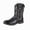 Black, variant on Men's Embroidered Western Cowboy Mid Calf Boots, Stacked Heel Low Block Heel Casual Outdoor Work Boots