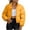 Yellow, variant on Women Cropped Puffer Jacket Lightweight Quilted Zipper Coat Stand Collar Winter Warm Bubble Outerwear (2XL, Pink)