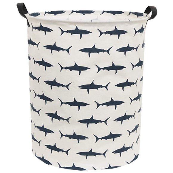 Cesto de ropa para niños Sanjiaofen Shark, 50 x 40 cm, lienzo