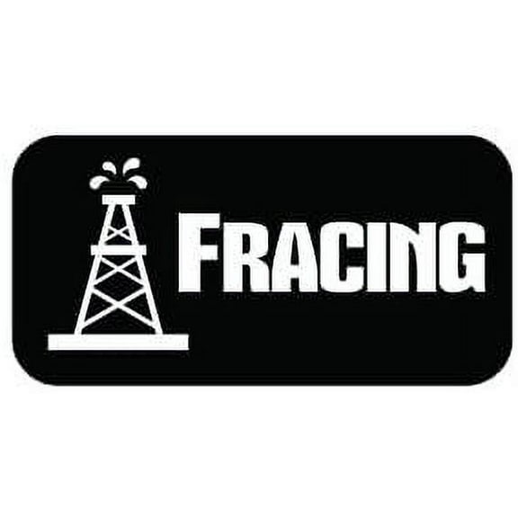 Pair of Fracing Frac Oil Rig Funny Hard Hat/Helmet Vinyl Decal Sticker