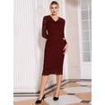 thumbnail image 2 of DARING DIVA Floral Lace Wedding Bodycon Pencil Dress XL Wine Red, 2 of 6