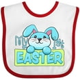 thumbnail image 3 of Inktastic My First Easter Cuddly Blue Bunny Boys or Girls Baby Bib, 3 of 4