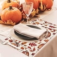 thumbnail image 4 of Fall Placemats Set of 4, 12x18 inch Pumpkins with Maple Leaves Heat-Resistant Place Mats, Seasonal Autumn Table Decors for Farmhouse Kitchen Dining Thanksgiving Holiday Party, 4 of 5