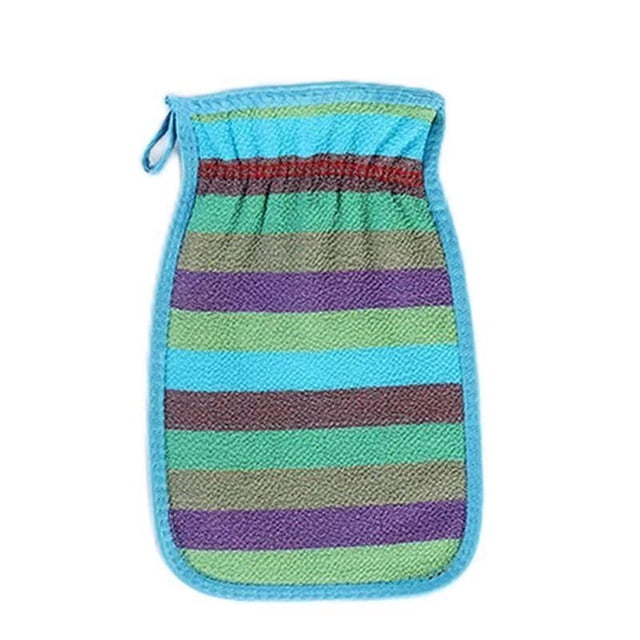 Fiudx Toalla Exfoliante de Doble Cara, Potente Quitamanchas, Material de Masaje de Nailon, Versátil para Exfoliación Corporal, Limpieza Suave, Rutina de Ducha Diaria, Tamaño 23,5 X 15 Cm