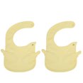 thumbnail image 1 of Babero infantil impermeable bordado de algodón puro, 2 uds., toalla de Saliva para bebé con alas de Ángel de dibujos animados, color amarillo, 1 of 5