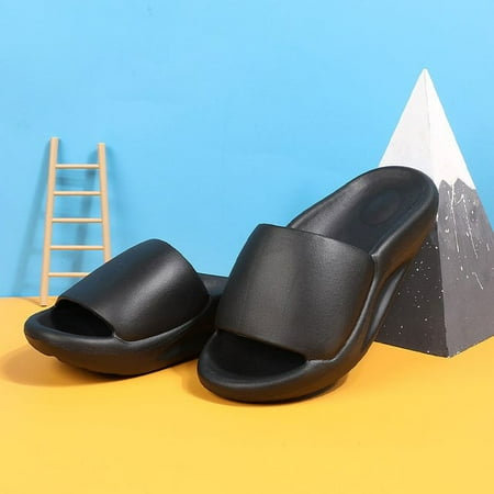 

QWZNDZGR Summer Women Men Non-Slip Thick Bottom Bathroom Slippers Unisex EVA Home Couples Solid Luxury Sandals Female Breathable Shoes