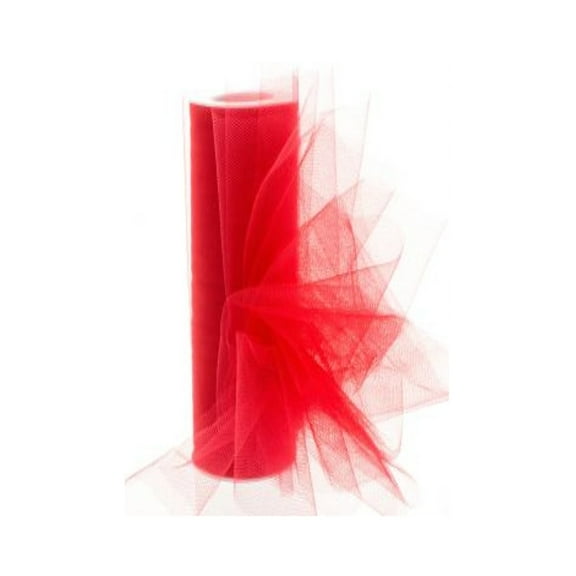 12in. X 25 Yards Tulle Fabric - Red (g01113)