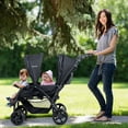 thumbnail image 3 of Costway Double Stroller Foldable Baby Twin Lightweight Travel Stroller Infant Pushchair Black, 3 of 10