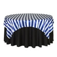 thumbnail image 1 of Your Chair Covers - 72 Inch Square Satin Table Overlay Royal Blue/White Striped, 1 of 3