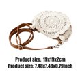 thumbnail image 2 of HUISZJ Straw Beach Bag, Woven Hollow Out Shoulder Bag, Round Summer Beach Bag for Travel Summer, White, 2 of 10