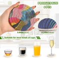 thumbnail image 2 of Yayeee 6 PCS Drink Coasters with Holder Set Woven Absorbent Round Tabletop Hot Pad, Stripes Pattern, 2 of 7