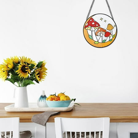 

Labor Day Decorations for Home Rainbow Stained Glass Window Hanging Decoration