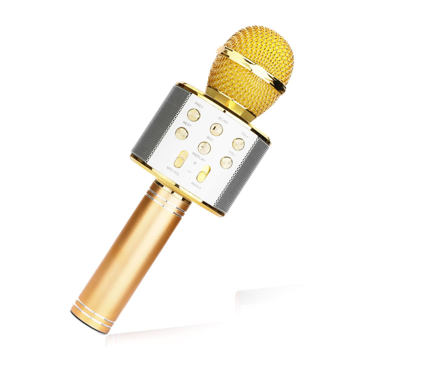 Microphone Karaoké Bluetooth sans fil avec haut-parleur WS-858 Silv