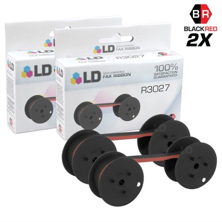 LD Products Compatible Ribbon Cartridge Replacement for Data Supply R3027 (Black and Red  2-Pack)