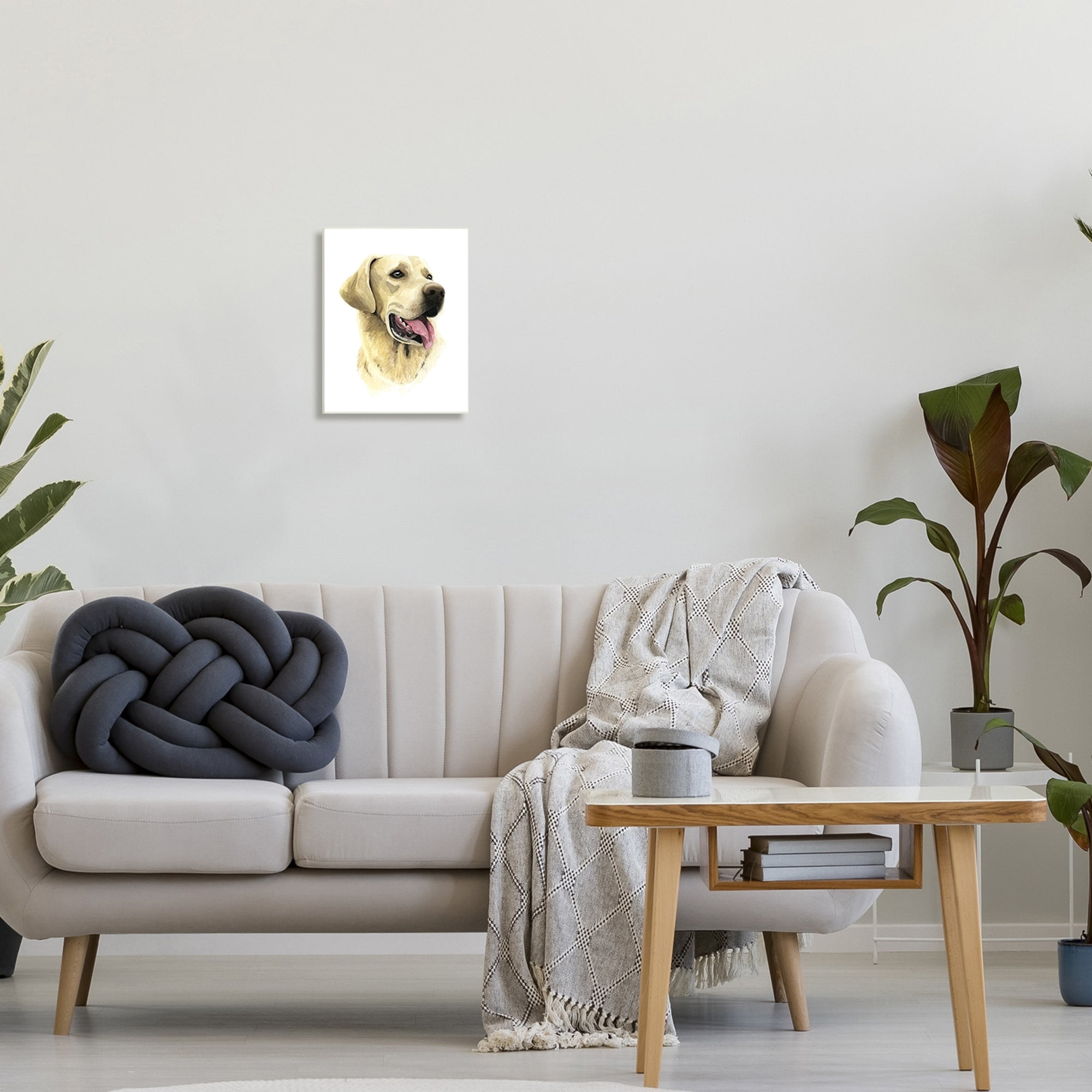 Stupell Labrador Retriever Energetic Portrait Expression Canine Pet Painting Wood Wall Art - White 10 x 15