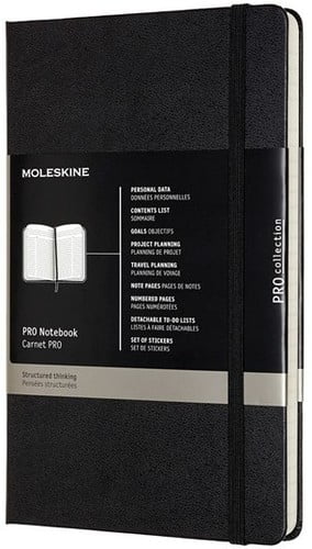 MOLESKINE PROFESSIONAL NOTEBOOK LARGE BLACK (BLK)