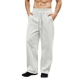 thumbnail image 3 of Casual Pants for Men Drawstring Waist Wide-Leg Loose-Fitting Long Pants Sports Pants With Pockets Sizes XS-2XL, 3 of 7