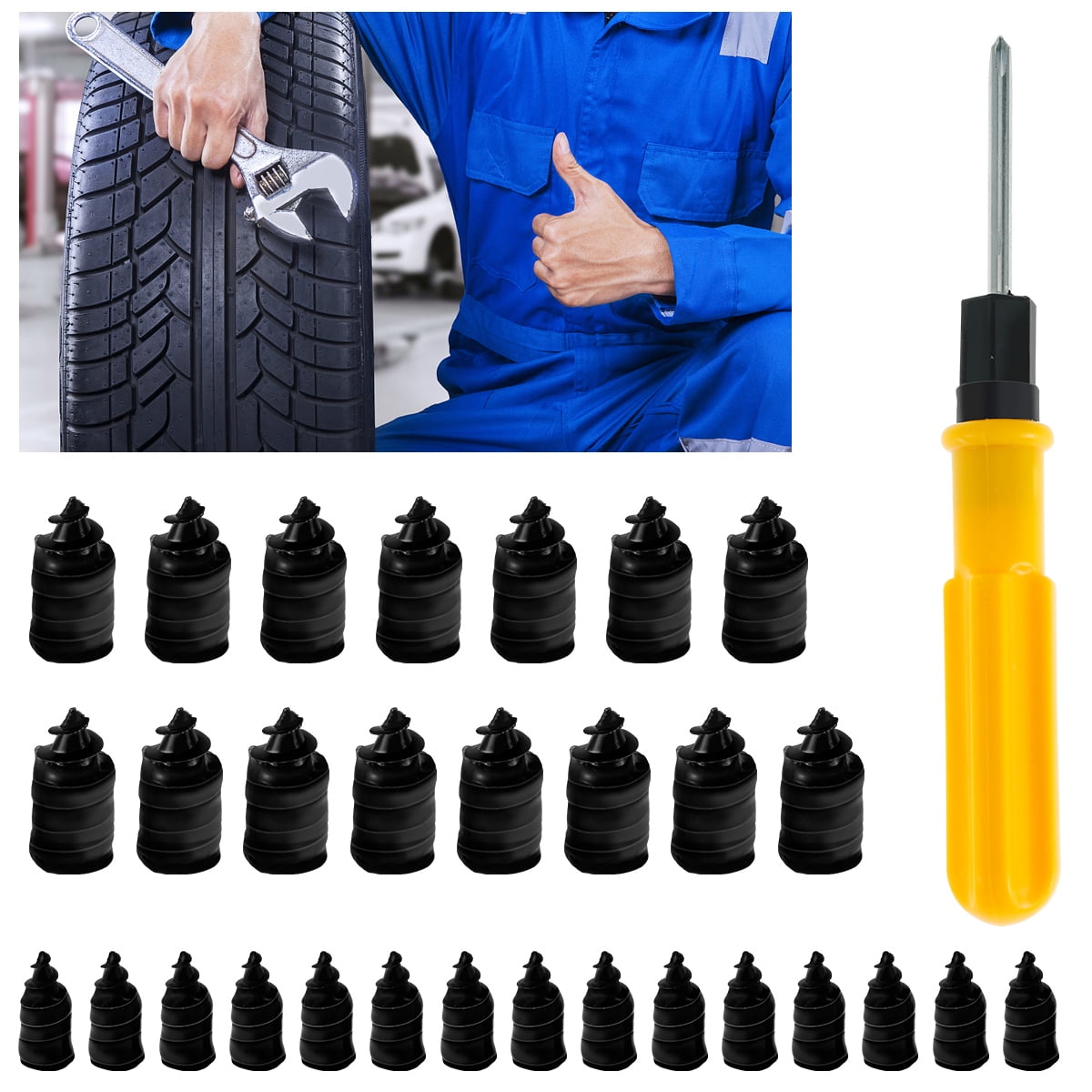 MTFun 30Pcs Tire Repair Rubber Nail, Puncture Repair Nail SelfService