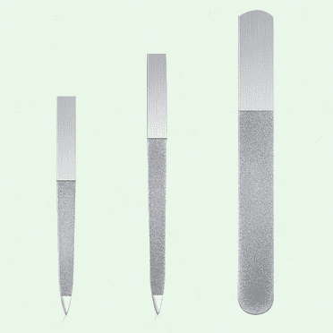 Stainless Steel Double-Sided Nail File Set, 3 Pieces, Diamond Coated for Salon, Home, and Travel