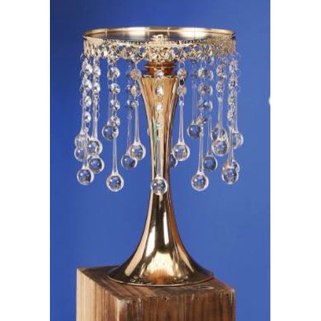 Crystal Beaded Metal Gold Color Centerpiece Stand Decoration For