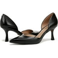 thumbnail image 6 of Sam Edelman Victoria Black Leather Slip On Pointed Toe Stiletto Heeled Pumps (Black Leather, 5), 6 of 6