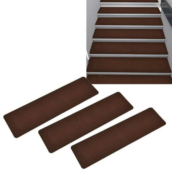 Non-Slip Carpet Stair Treads Anti Skid Polyester Fiber Stair Treads High Durable Low Noise Stair Treads Carpet 8x30in 15Pcs