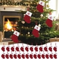 thumbnail image 6 of Mecorevxz Christmas Stockings with Initials, 7.1 Inches Small Embroidered Letter Knit Red White Christmas Stocking for Christmas Tree Decorations and Xmas Tree Fireplace (M), 6 of 7