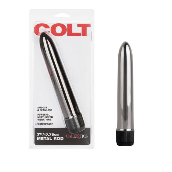 CalExotics COLT 7" Multi-Speed Smooth Seamless Metal Rod Vibrator - Silver