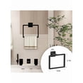 thumbnail image 3 of 5 Pieces Square Matte Black Stainless Steel Bathroom Accessories Set Include 23.6 In Towel Bar Toilet Paper Holder Towel Ring 2 Robe Towel Hooks, 3 of 4