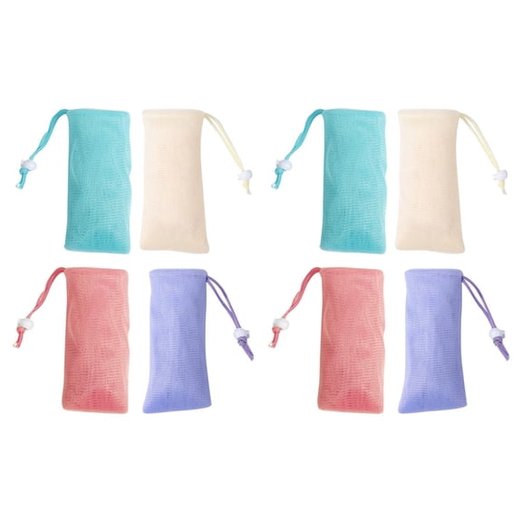 Crazyview 8 Pcs Rope Soap Bag Cleansing Bathing Bubble Travel