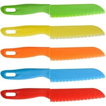 Kid Safe Knives ,5 Pcs Kid Plastic Kitchen Knife Set, Safe Kitchen Knife Sawtooth Cutter Plastic Toddler Cooking Knives Children Paring Knives