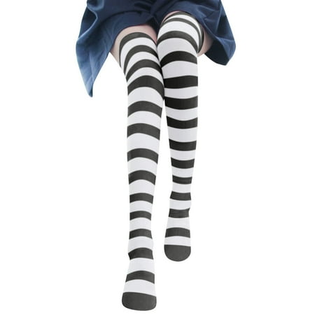 

QYZEU Slipper Socks Nylons With Garter Women Cartoon Cute Kitty Stockings Fashion Over The Knee Socks