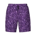 thumbnail image 4 of Lsque Mens Swim Trunks Purple Glitter Pattern - Bathing Suit Compression Liner - Beach Swim Shorts Swimwear - (S-3XL) - Stretch Quick Dry -XX-Large, 4 of 9