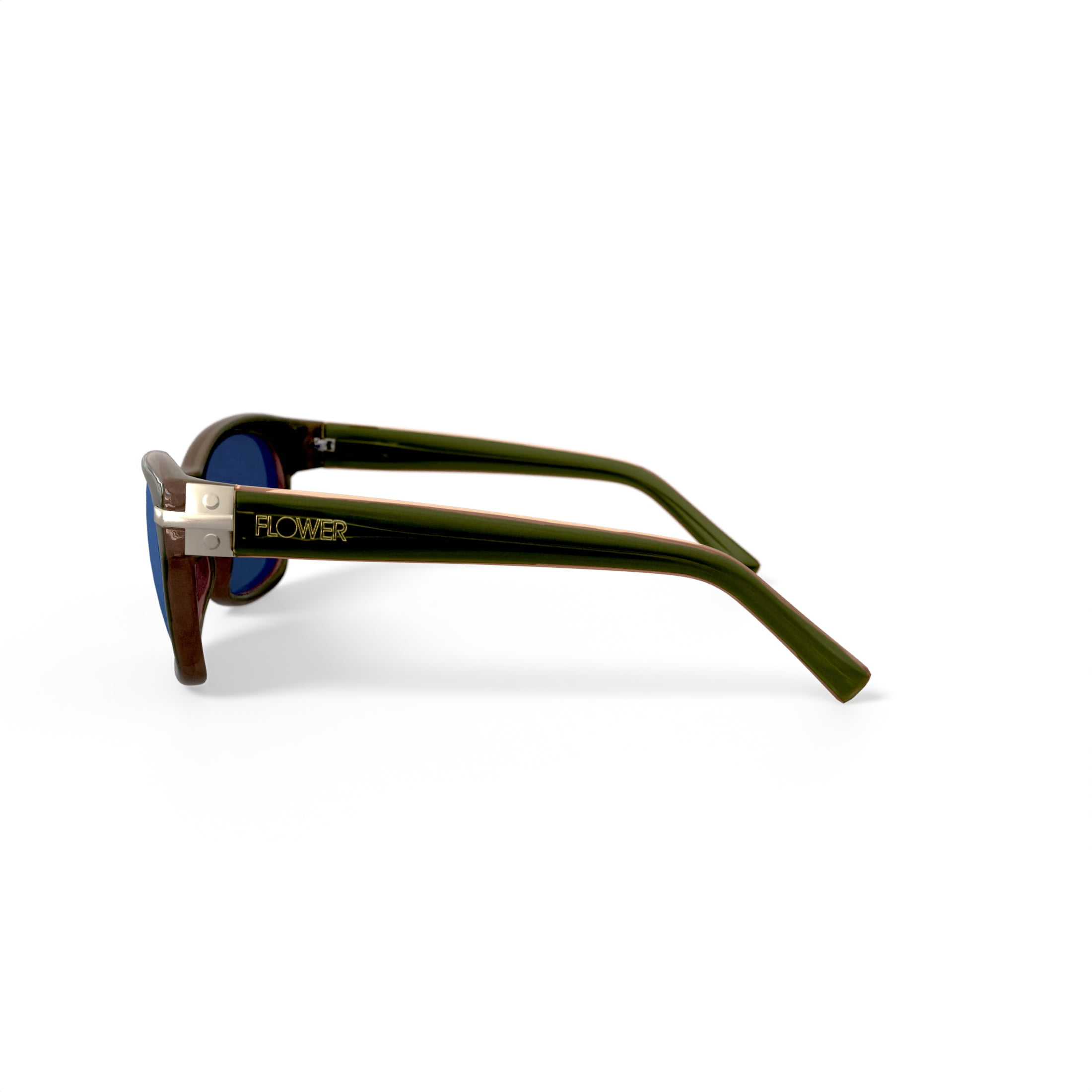 FLOWER Women's Rx'able Fashion Sunglasses, FLR1002 - Holly, Green/Pink, 56-18-135, with Case