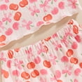 thumbnail image 6 of Kids Toddler Baby Girls Summer Outfits Short Sleeve Floral/Bow/Fruit Print T Shirt Tops + Shorts Set Cute Casual Clothes, 6 of 8